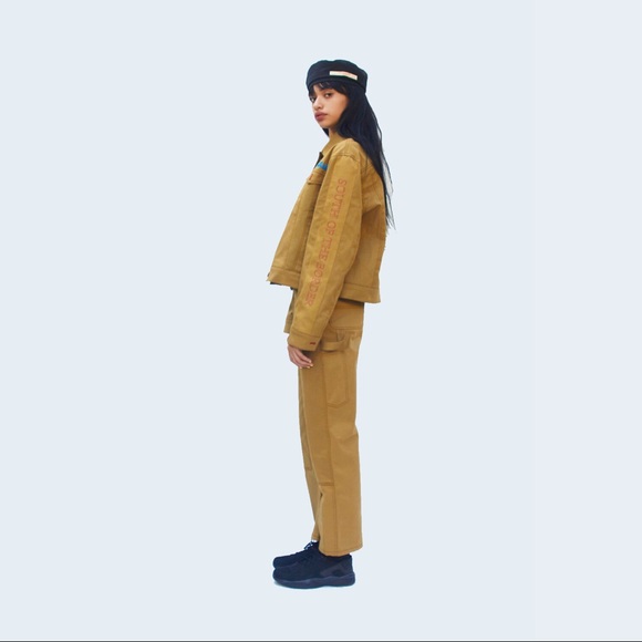 Hyein Seo Embroidered Patchwork Khaki Trousers - Picture 2 of 4